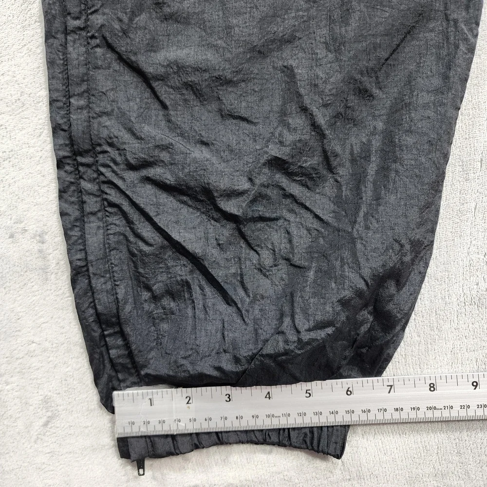 Vintage Champion Pants Mens L Black Nylon Track Jogger Zip Hem Lightweight